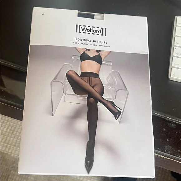 Wolford Black Individual 10 Tights - Picture 1 of 3